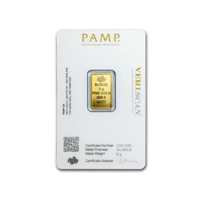 Pamp Suisse Veriscan Fortuna 5 gram Gold Bar